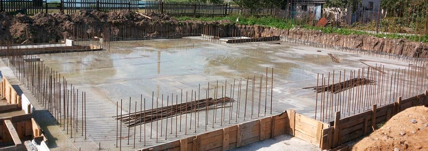 Строительство плитного фундамента